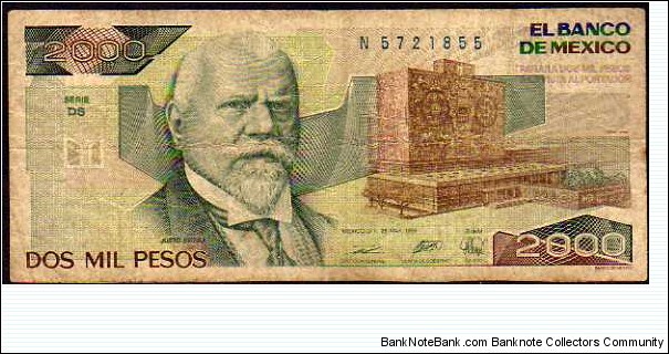 2000 Pesos__pk# 86 c__28.03.1989 Banknote