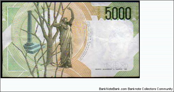 Banknote from Italy year 1985