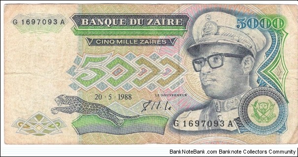 5000 Zaires(ZAIR) Banknote