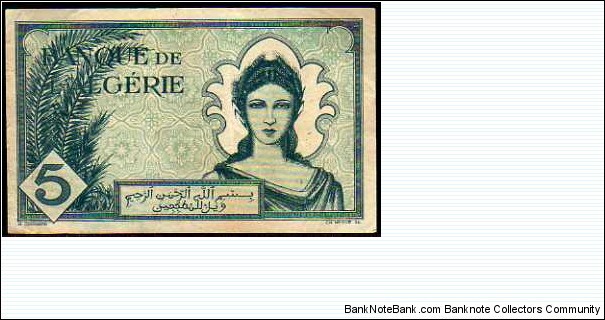 Banknote from Algeria year 1941
