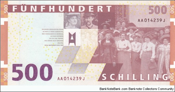 Banknote from Austria year 1997