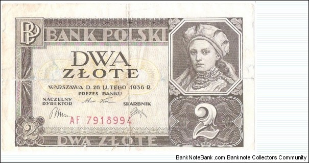 2 Zloty(Interbellum Period) Banknote