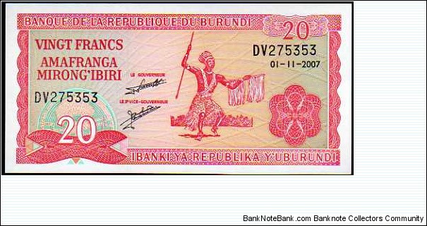 20 Francs / Amafranga__pk# 27 d __01.11.2007 Banknote