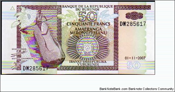 50 Francs / Amafranga__pk# 36 g__01.11.2007 Banknote