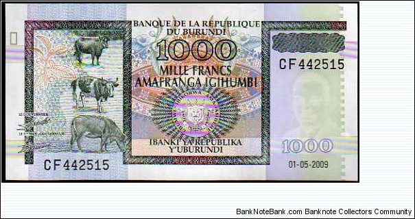 1.000 Francs / Amafranga__pk# 46__01.05.2009__size135 x 69 mm  Banknote