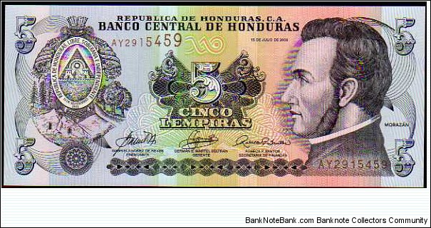 5 Lempiras__pk# 91__13.07.2006 Banknote