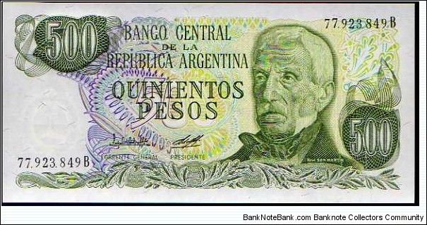 500 Pesos__pk# 303 b B__series B__1977-1982 Banknote