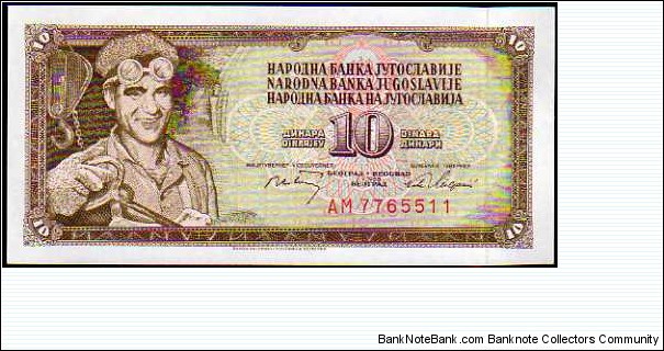 10 Dinara__pk# 82 c__01.05.1968 Banknote