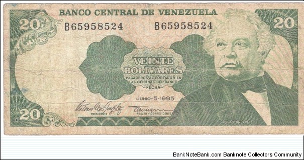 20 Bolivares Banknote