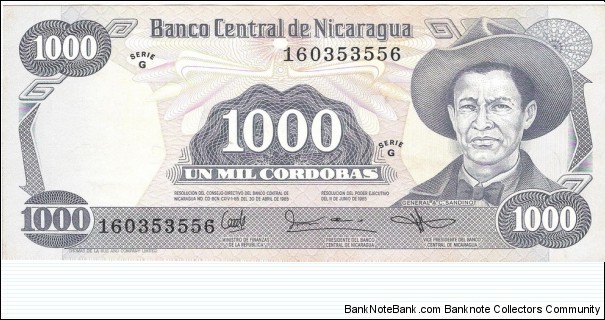 1000 Cordobas Banknote