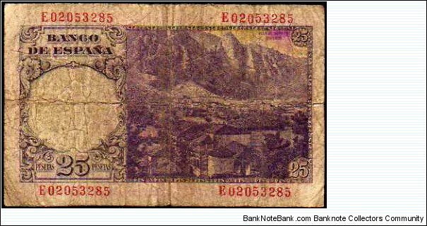 Banknote from Spain year 1946