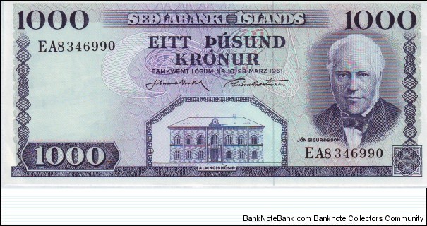  1000 Kronur Banknote