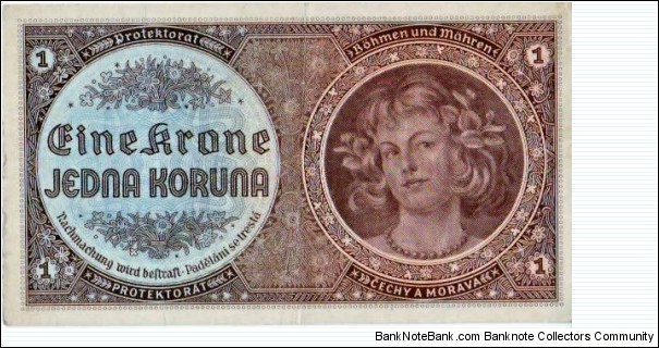 1 Korun (Protectorate of Bohemia and Moravia) Banknote