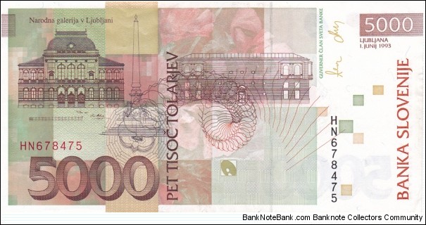 Banknote from Slovenia year 1993