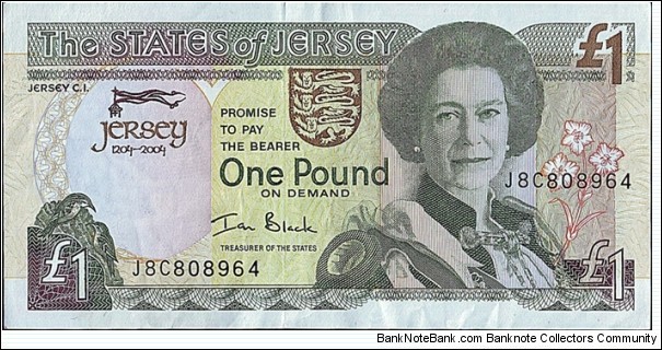 Jersey 2004 1 Pound.

800 Years of Jersey under the Crown. Banknote