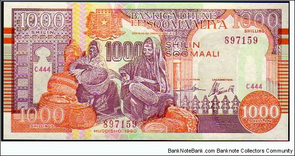 1.000 Shilin Soomaali / Somali Shillings__
pk# R 10__
Block letter C Banknote