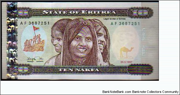 10 Nakfa__pk# 3__24.05.1997 Banknote