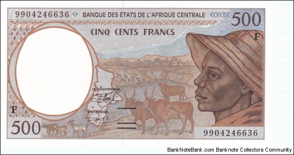 Central African States P301Ff (500 francs 1999) Banknote