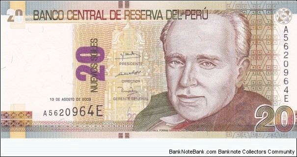 Peru P183 (20 nuevos soles 13/8-2009) Banknote