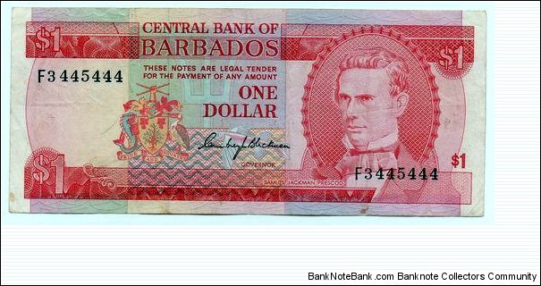1 dollar from Barbados - 1973 Banknote