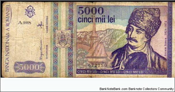 5000 Lei__
pk# 104 b__
Mai 1993 Banknote