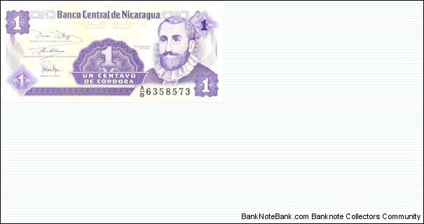 1 Centavo de Cordoba Banknote