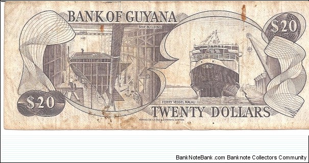 Banknote from Guyana year 1966