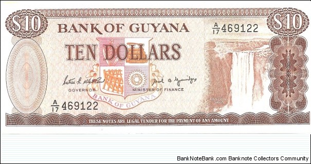 P23g - 10 Dollars
Sign 7
GOVERNOR - Patrick E. Matthews and MINISTER of FINANCE - Carl B. Greenidge
 Banknote