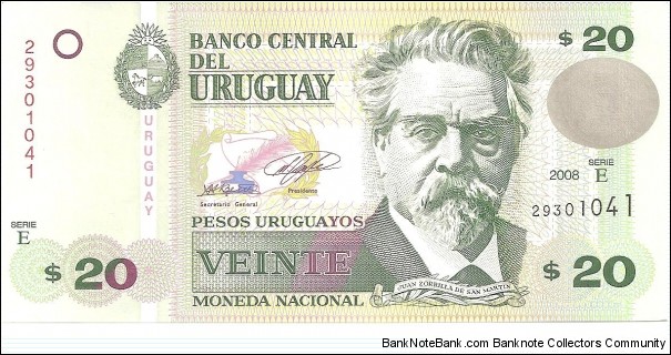P86a - 20 Pesos Uruguayos
Series - E Banknote