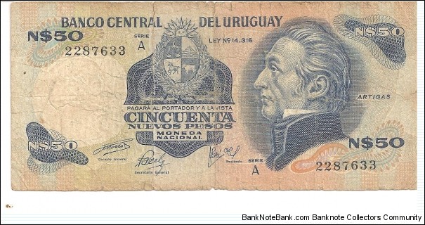 P59a - 50 Nuevos Pesos 
Series - A Banknote