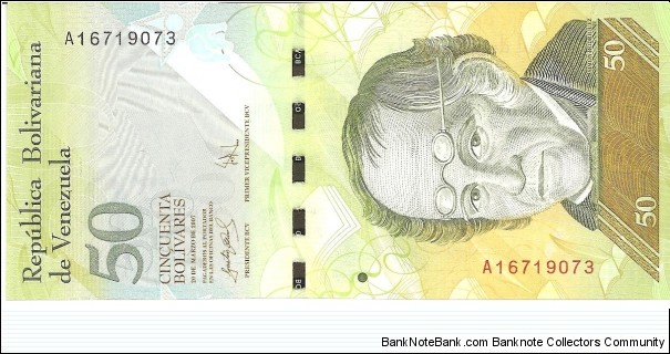 P92a - 50 Bolivares - 20.03.2007 Banknote