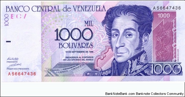 P79a - 1000 Bolivares - 10.09.1998 Banknote