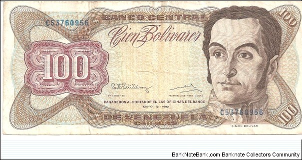 P66d - 100 Bolivares - 12.05.1992 Banknote