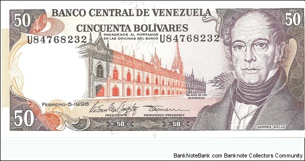 P65f - 50 Bolivares - 05.02.1998 Banknote