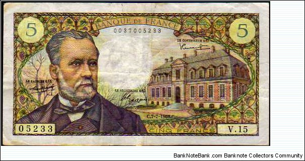 5 Francs__
pk# 146 a__
07.07.1966 Banknote