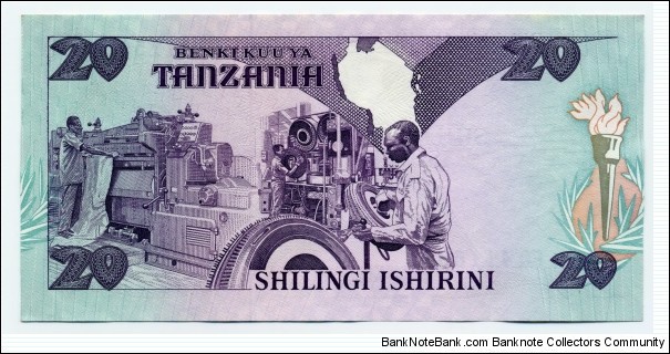 Banknote from Tanzania year 1987