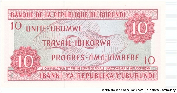 Banknote from Burundi year 1970