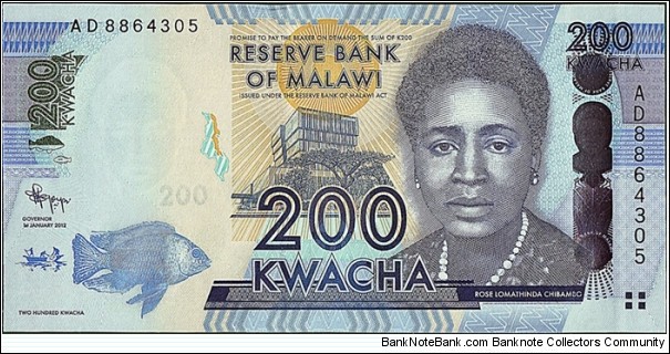 Malawi 2012 200 Kwacha. Banknote
