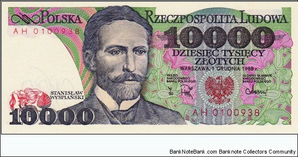 Poland 10k zlotych 1988 Banknote