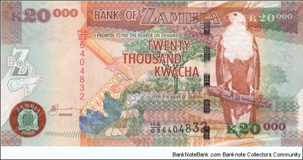 Zambia 20k kwacha 2003 Banknote