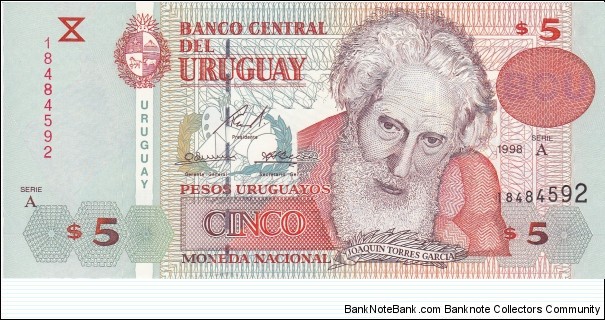 Uruguay 5 pesos 1998 Banknote