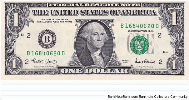 USA 1$ (NY) 2001 Banknote