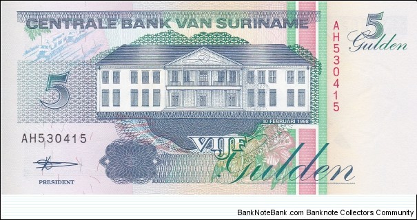 Suriname 5 gulden 1998 Banknote