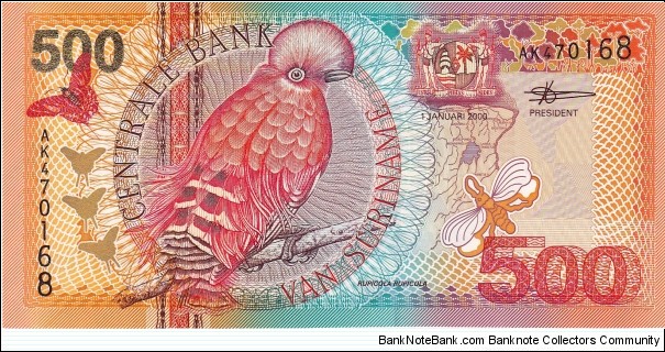 Suriname 500 gulden 2000 Banknote