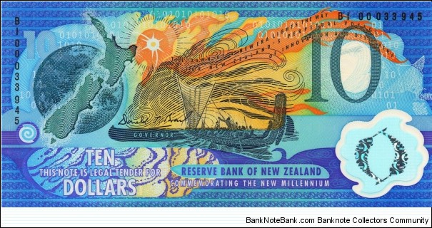 New Zealand 10$ 2000 