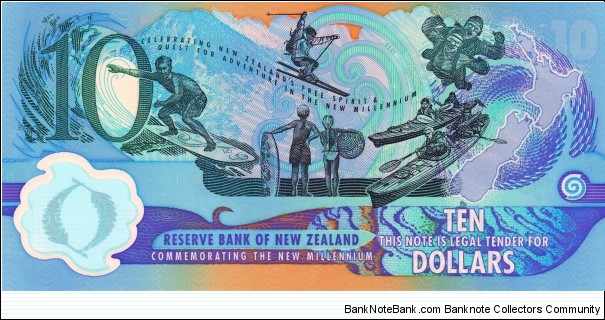 Banknote from New Zealand year 2000