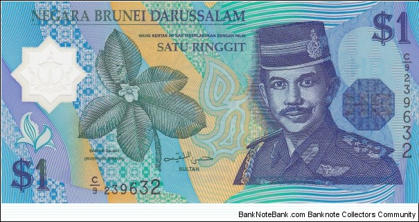 Brunei 1 ringgit 1996, polymer Banknote