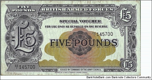 British Armed Forces N.D. 5 Pounds.

Series II. Banknote