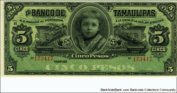 5 Peso : Banco de Tamaulipas Banknote