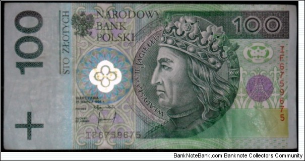 100 złotych - Poland. King Władysław II Jagiełło Banknote